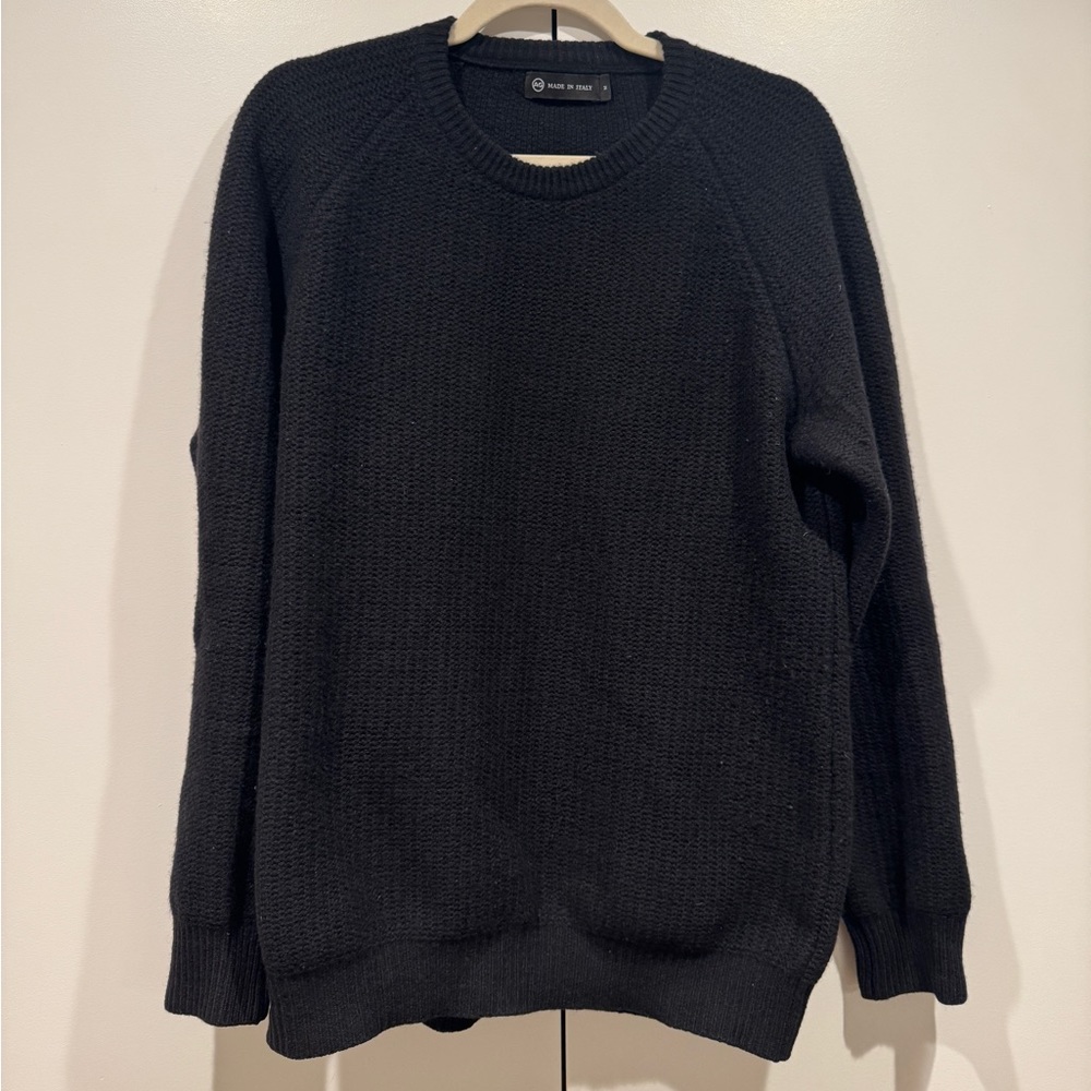 Men’s AG black classic cashmere merino wool sweater